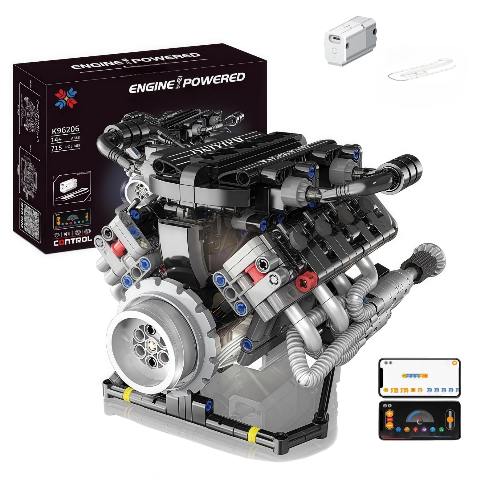 Amazon.com: V8 Engine Building Kits that Runs with Motor - 715+Pcs